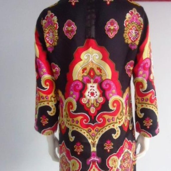 NWT Celebrity See By Chloe 60's/70's Psychedelic Style Silk Shift Dress - Picture 5 of 10
